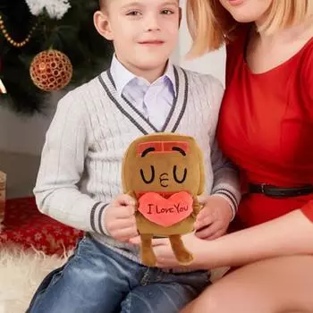 Плюшевые куклы в виде шоколадных блинов Милые мультяшные шоколадные блины в виде влюбленных Плюшевые куклы Домашний декор Мягкая игрушка в подарок для детей Мальчиков Девочек кофейный