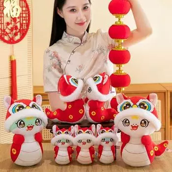 Плюшевые куклы-змеи 2025 года, год Змеи, китайский зодиак, мягкая кукла, праздничные плюшевые игрушки-змеи для детей и взрослых, украшение на лунный Новый год 20cm