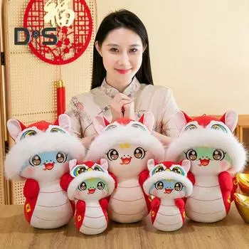 Плюшевые куклы-змеи 2025 года, год Змеи, китайский зодиак, мягкая кукла, праздничные плюшевые игрушки-змеи для детей и взрослых, украшение на лунный Новый год 20cm белый