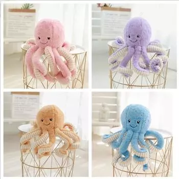 Плюшевые милые куклы-осьминоги, мягкие игрушки, чучела морских животных, подарки на день рождения оранжевый