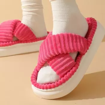 Плюшевые тапочки, женские меховые тапочки, повседневные теплые хлопковые тапочки 36-37