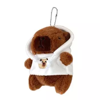 Плюшевые толстовки Капибара Брелок Милые украшения Брелок Украшение Шарм для рюкзака Сумки Подвеска Подарок для девочек Женщин 2 белый