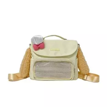 Плюшевые Ушки Желтый Итабаг Уличный Рюкзак Большая Вместимость Холщовая Сумка Мессенджер