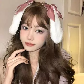 Плюшевые вислоухие заколки для волос с заячьими ушками, заколки с заячьими ушками, заколка для волос в стиле Лолиты, бантики в стиле Лолиты, заколка для волос в стиле Лолиты, аксессуары для волос розовый