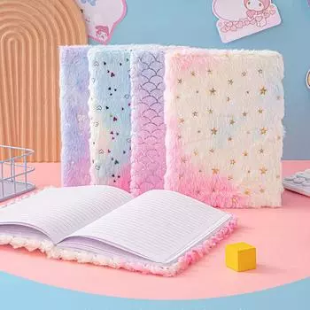 Плюшевый блокнот 2024, 80 листов/160 страниц, дневник студента с градиентом, блокнот Love Gradient