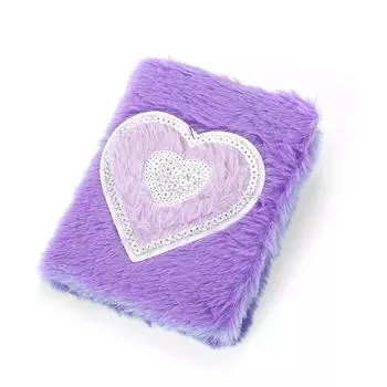 Плюшевый блокнот, маленькая любовь, блестки, рукопись для девушки, милый мини-блокнот фиолетовый