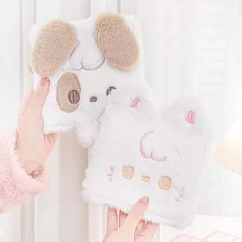 Плюшевый блокнот с вкладышами и наклейками «сделай сам», маленький помпон, 79 страниц, проволочный переплет, квадратный, в форме милого животного, собаки, кошки, альбом для вырезок, дневник, студенческие принадлежности Cat