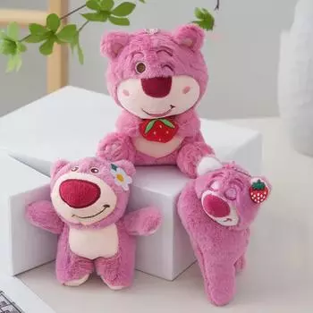 Плюшевый брелок 1шт мультяшный медведь-клубника кукла брелок подвесной сувенир сумка мобильный телефон подвесные украшения подарок на день рождения