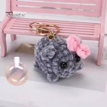 Плюшевый брелок «Грустный хомяк», подвеска «Грустный хомяк» ручной работы с бантом, эмоциональный шарм, идеальный подарок для фанатов E