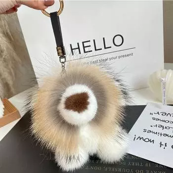 Плюшевый брелок-лев с длинной гривой, брелок с милым животным из норкового меха, милый плюшевый кулон-лев, для детей, девочек Style 2
