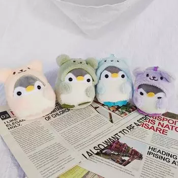 Плюшевый брелок Милый пингвин Кукла Сумка Подвески Брелки Игрушки Креативный брелок зелёный