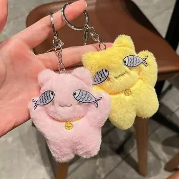 Плюшевый брелок милый рюкзак кулон мягкие животные брелок автомобильный ключ пряжка аксессуары девушка женская сумка подвеска as the picture