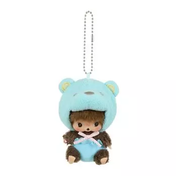 Плюшевый брелок Monchhichi Animal Babychichi SS с большим лицом медведя [Sekiguchi]