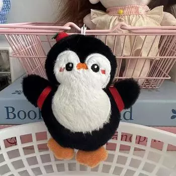 Плюшевый брелок-пингвин, мультяшный кулон-пингвин, мягкая набивная кукла, кольцо для ключей, декор для сумки, детский подарок