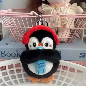 Плюшевый брелок-пингвин, мультяшный кулон-пингвин, мягкая набивная кукла, кольцо для ключей, декор для сумки, детский подарок