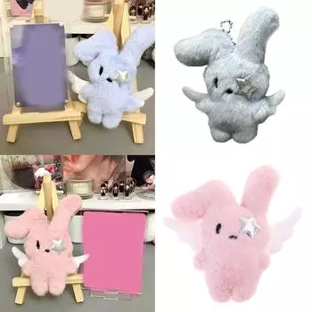 Плюшевый брелок-подвеска в виде кролика-ангела, симпатичное подвесное украшение для сумки, телефона, женского рюкзака, сумки, подвески для девочек розовый