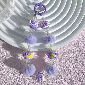 Плюшевый брелок с бусинами Kawaii Cartoon Plush Phone Remech Remesh Backpack Подвеска Украшения Подарки синий