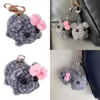 Плюшевый брелок с хомяком, мягкие игрушечные кольца, сумка, аксессуары, подвеска в виде животного, уникальный брелок ручной работы, плюшевая игрушка для повседневной вечеринки 1