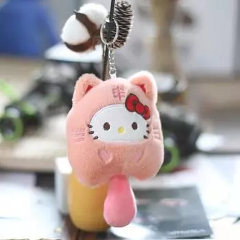 Плюшевый брелок с изображением животных Sanrio Kuromi, кукла Little Tiger Kuromi Melody Cinnamoroll 10cm