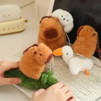 Плюшевый брелок с крокодиловой капибарой, плюшевая кукла капибара, плюшевая подвеска для детей