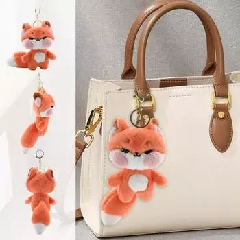 Плюшевый брелок с розовой щекой и лисой, чучело, кукла, брелок для ключей, сделай сам, сумка, подвеска, украшение для рюкзака, подарок на день рождения для детей и взрослых Fox