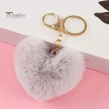 Плюшевый брелок с сердцем любви, мягкий, пушистый, легкий, для девочек, автомобильный брелок для ключей, сумка, украшение для рюкзака, кулон, подарок на день рождения розовый/леопардовый