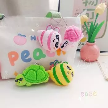 Плюшевый брелок в виде черепахи-пчелы, забавная мягкая кукла, подвеска, брелок для ключей от машины, рюкзак, сумка, декор, лучший подарок для пары