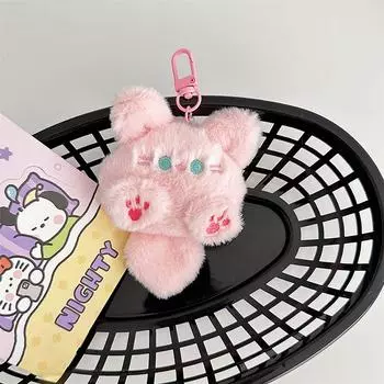 Плюшевый брелок в виде длиннохвостого кота Squeak, милый мягкий брелок в виде кота, украшения на сумку, брелок в виде плюшевой куклы Kawaii Cat 3