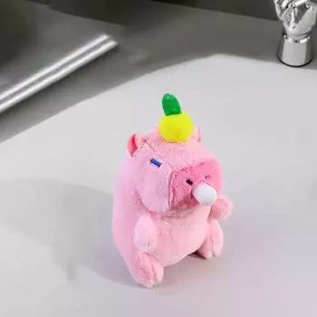 Плюшевый брелок в виде капибары из редиса, мягкая школьная сумка, брелок с подвеской в виде мыльного пузыря для девочек розовый