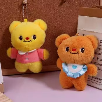 Плюшевый брелок в виде медведя в виде плюшевой игрушки, мультяшное животное, кукла, кулон, брелок для ключей от машины, рюкзак, сумка, декор, подарок для ребенка