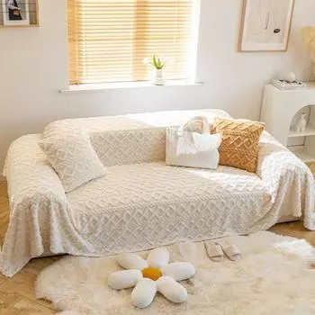 Плюшевый чехол для дивана Cat Petting-Sense, полотенце, спинка, встроенный тканевый чехол, простая современная одинарная подушка для дивана, универсальный чехол 180*130