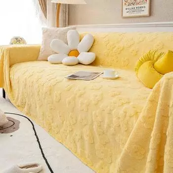 Плюшевый чехол для дивана для гостиной, одеяло для дивана, чехол для дивана, пыль, защита от кошачьих царапин, одинарный, полный, четырехсезонный 180x130cm