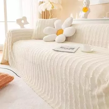 Плюшевый чехол для дивана, кремовый цвет, универсальное диванное полотенце на все сезоны, новый чехол для дивана, полное покрытие от кошачьих царапин 180*130