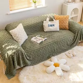 Плюшевый чехол для дивана Mop Cat Feeling, встроенный чехол на спинку, простая и современная одноместная диванная подушка, универсальный чехол 180*130