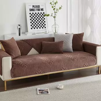 Плюшевый чехол для дивана, полотенце, нескользящие утолщенные чехлы для дивана для гостиной, чехол для дивана, шезлонга, универсальный чехол для дивана 70x70