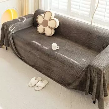 Плюшевый чехол для дивана, полотенце, простой стиль, осенне-зимний диван для гостиной, полное покрытие, одеяло, нескользящая пылезащитная подушка для дивана 180*130cm