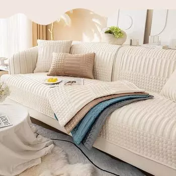 Плюшевый чехол для дивана, противоскользящий чехол для дивана, утолщенная зимняя подушка сиденья, всесезонное универсальное полотенце на спинку 70*70cm