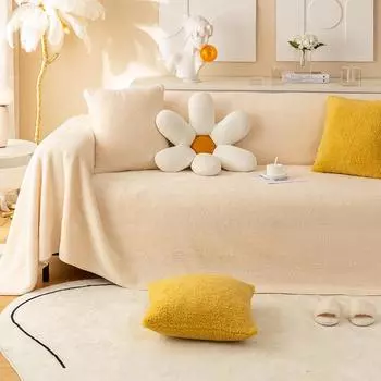 Плюшевый чехол для дивана, универсальный универсальный чехол для дивана, ткань с защитой от царапин, диванное одеяло, полное покрытие, зимняя подушка 180*130cm