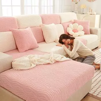 Плюшевый чехол для дивана «все включено», ленивый эластичный нескользящий чехол для дивана, чехол для подушки на спинку, утолщенная ткань S