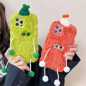 Плюшевый чехол для мобильного телефона Apple 14Promax, 12, 8, X, 13 — зимняя коллекция Apple 14 Pro max