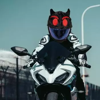 Плюшевый чехол для шлема мотоцикла, декоративный, пылезащитный, универсальный, мультяшный, с изображением дьявола, кролика, пчелы, Санта-коровы, мотоцикла, полный защитный шлем C