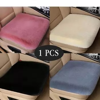Плюшевый чехол для сиденья автомобиля, подушка, зимний теплый плюшевый коврик для сиденья, аксессуары для салона автомобиля чёрный