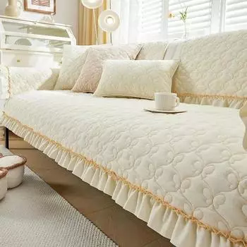 Плюшевый чехол на диван для гостиной, нескользящий стеганый коврик для дивана, современный плюшевый диван-полотенце, домашний декор для дивана 70x70cm 1pcs