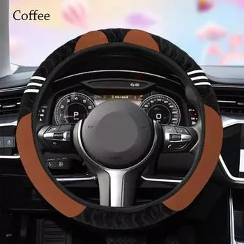 Плюшевый чехол на руль автомобиля, мягкий меховой автомобильный перчаточный чехол, зимний защитный чехол на руль