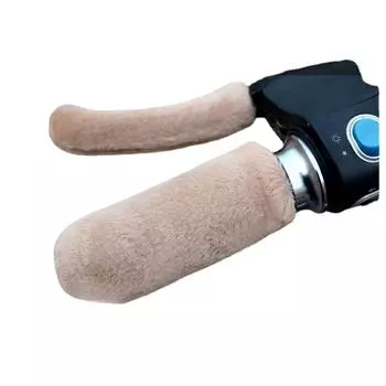 Плюшевый чехол на руль мотоцикла, зимняя защита рук, холодный, теплый, универсальный трехколесный чехол на руль электромобиля, два комплекта