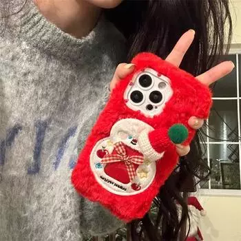 Плюшевый чехол «Рождественский снеговик» для iPhone 15, 14, 13, 12 Pro Max 11, чехлы для защиты от падения «все включено» iPhone 15 Pro Max