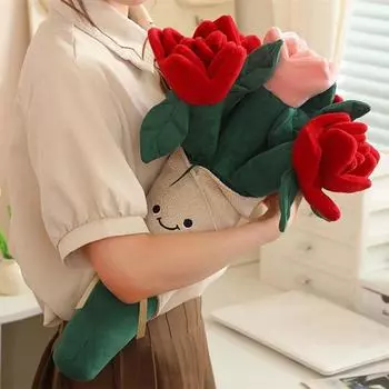 Плюшевый цветок розы плюшевый набитый букет выпускной День матери свадьба украшение 28cm/0.2kg