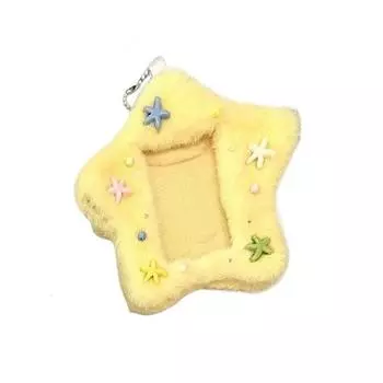 Плюшевый держатель для фотокарточек Star Bus Card Holder Kawaii Idol рукав для карты Корейский стиль Мультяшный чехол для фотокарты жёлтый