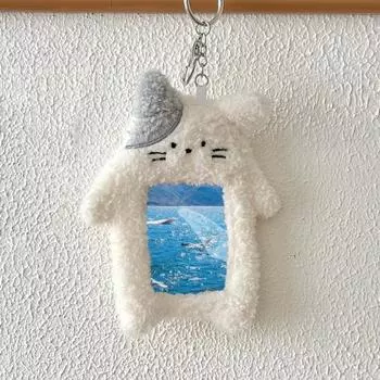 Плюшевый держатель для карт с мультяшным котом, стильный рюкзак, очаровательный брелок, декоративная крышка для карт, студенческий подарок, аксессуары розовый