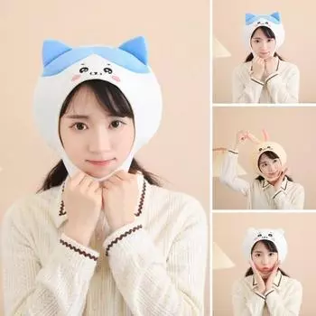 Плюшевый капюшон, кролик, кот, медведь, шапка, дышащий реквизит для фотосъемки для детей и взрослых, мягкий зимний головной убор Bear